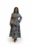 African Wax Print Maxi Dresses with Matching Handbags
