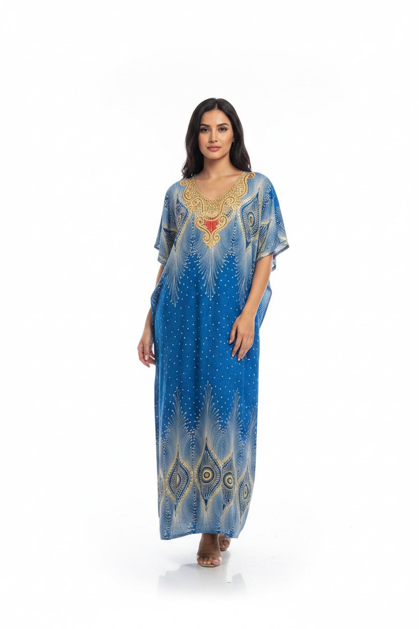 Women's Embroidered Kaftan Maxi Dresses