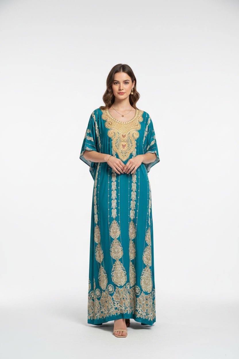 Women's Embroidered Kaftan Maxi Dresses